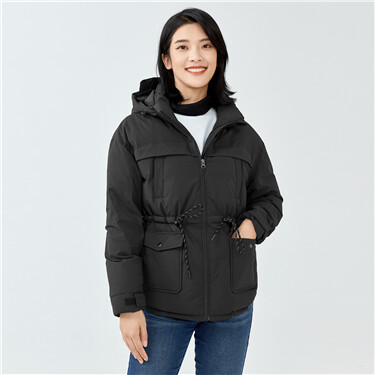  90% duck down detachable hooded jacket