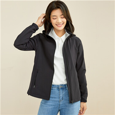 Polar fleece detachable hood jacket