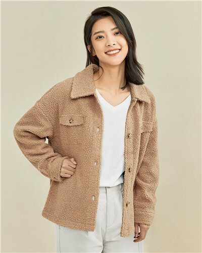 Teddy Fleece Jacket - Light beige - Ladies