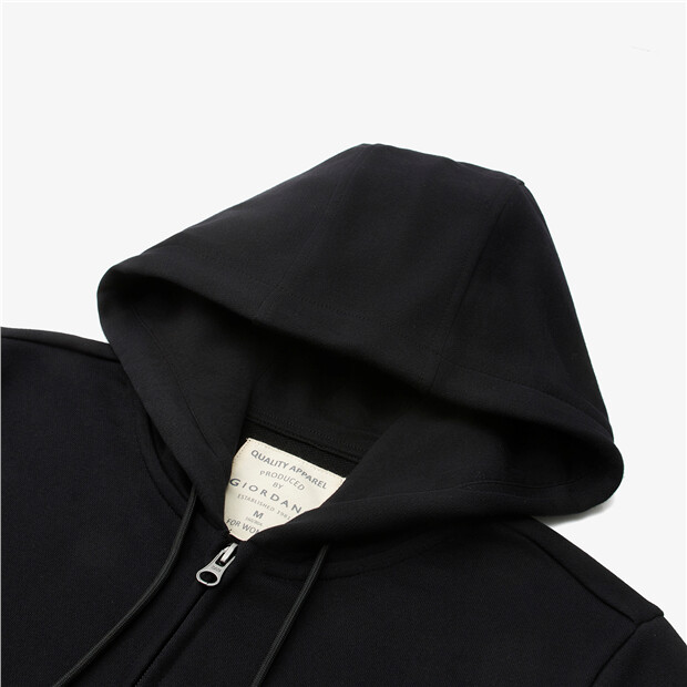 Solid color open placket hoodie | GIORDANO Online Store