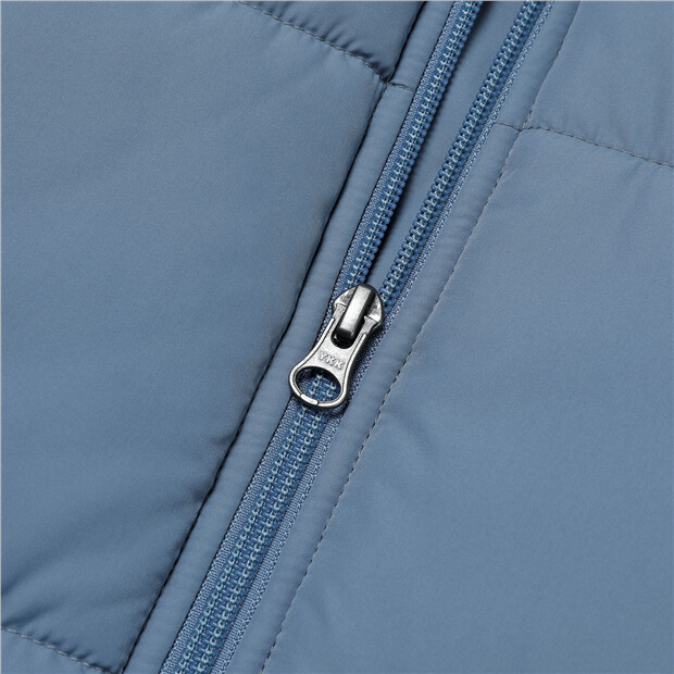 Solid color zip front padded hooded jacket