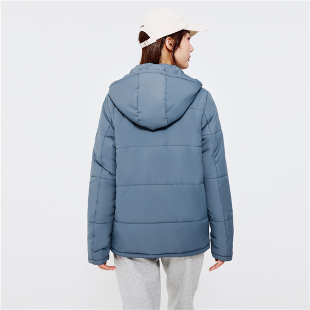 Solid color zip front padded hooded jacket | GIORDANO Online Store Solid color zip front padded hooded jacket | GIORDANO Online Store