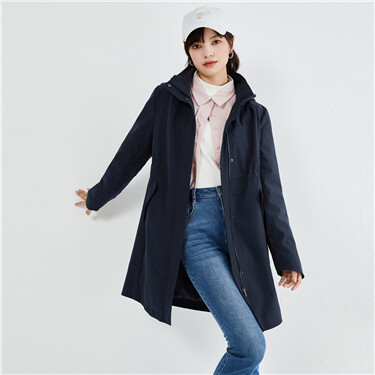 SMihono Deals Women Solid Rain Jacket Outdoor Hooded Raincoat Windproof Top  2023 Trendy Winter Warm Ladies Casual Outwear Jackets Army Green 6 