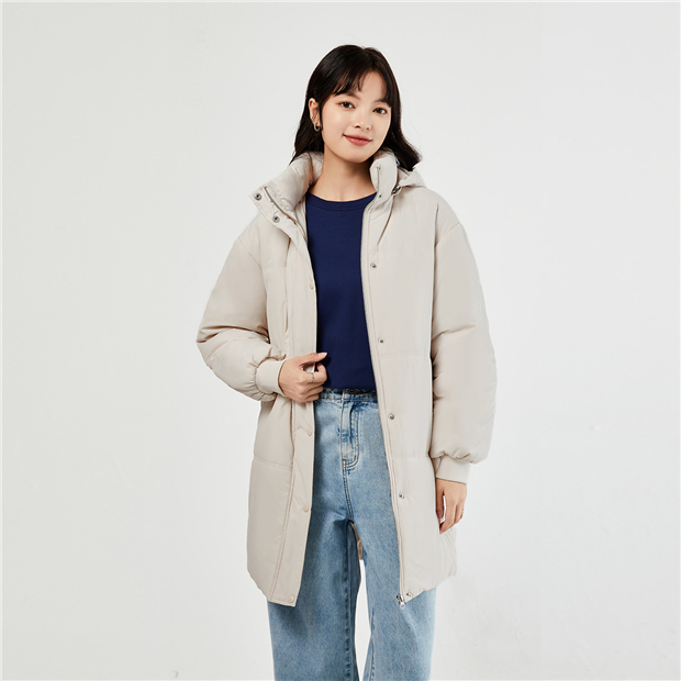 Detachable hooded long puffer jacket GIORDANO Online Store