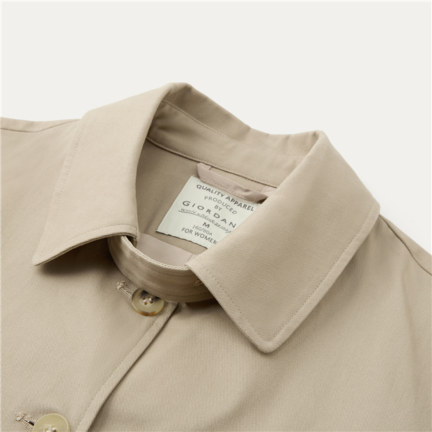 100% Cotton patchwork cuff trench coat | GIORDANO Online Store