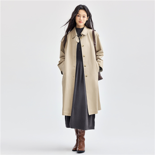 100% Cotton patchwork cuff trench coat | GIORDANO Online Store 100% Cotton patchwork cuff trench coat | GIORDANO Online Store