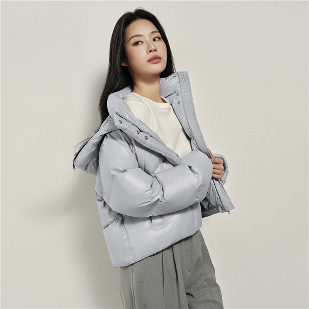 Women's Korea Collection Detachable Hood Duck Down Jacket