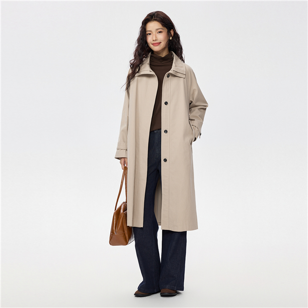 Exclusive Online】 Women's Cotton big collar mid-length coat