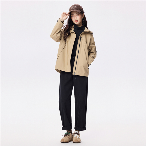 Waterproof multi-pocket loose hooded windbreaker | GIORDANO Online Waterproof multi-pocket loose hooded windbreaker | GIORDANO Online