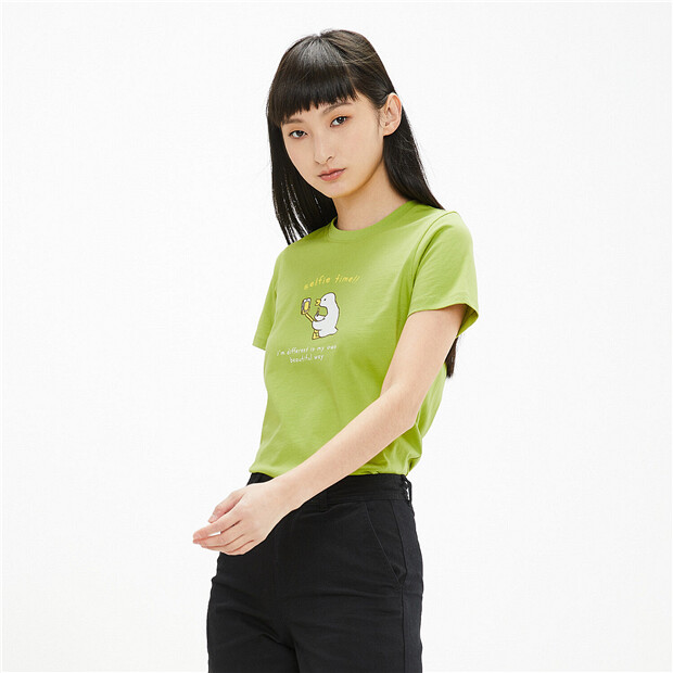 網上獨家 女裝純棉小動物印花短袖t恤 Giordano佐丹奴網上商店