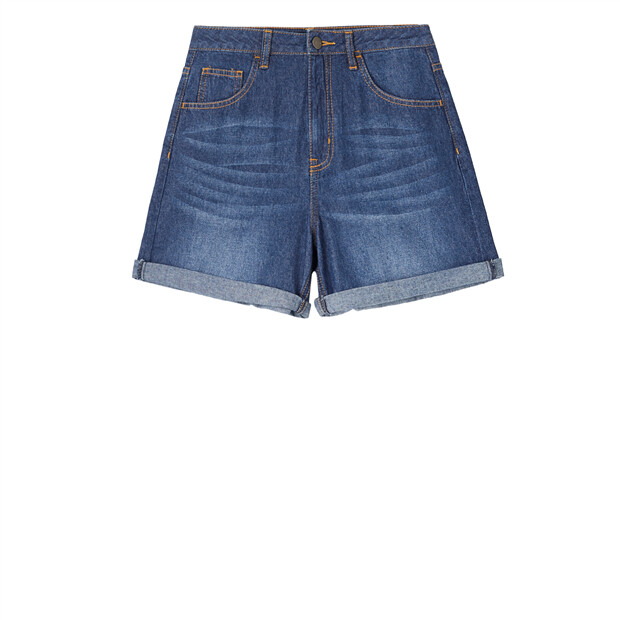 Women's Roll-up cuffs denim shorts 