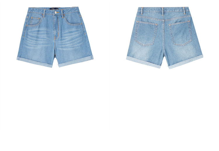 Women's Roll-up cuffs denim shorts 