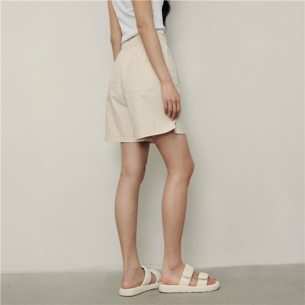 極美品✨ OMMO LINEN SHORT ALL IN ONE 白 現行 100% Cotton elastic waist loose shorts | GIORDANO Online Store