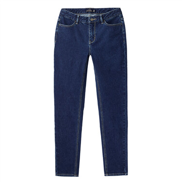 Fleece-lined high-waist denim jeans