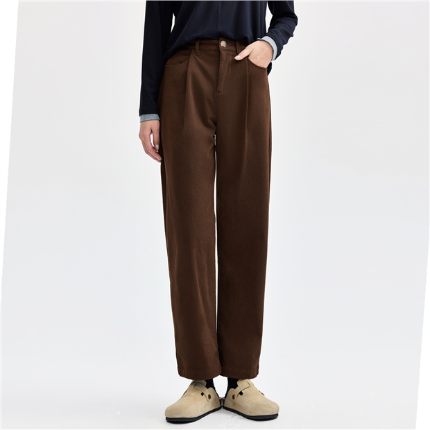 Factory: Corduroy Full-length Essential Straight Pant For Women