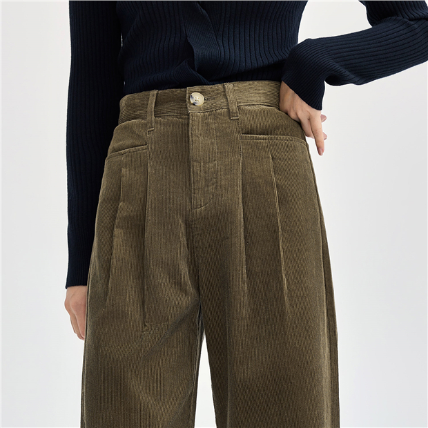 100% Cotton corduroy welt pockets pants | GIORDANO Online Store