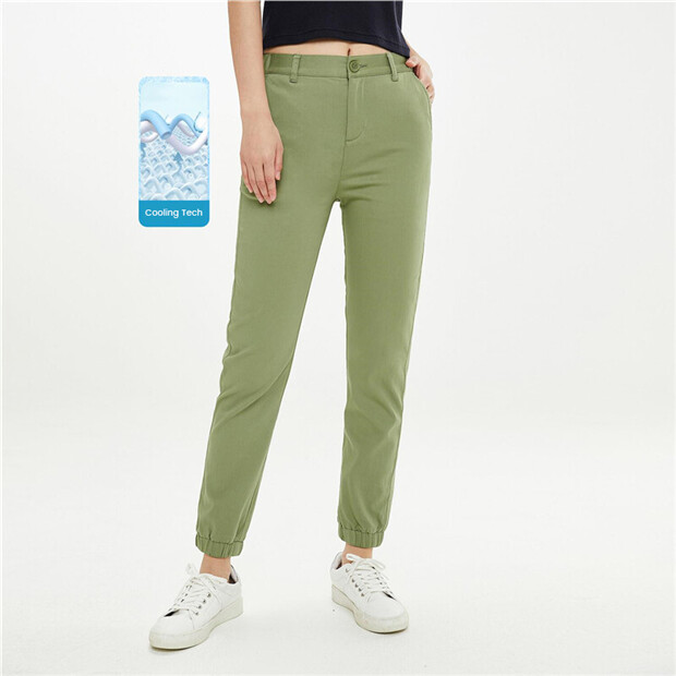 Half elastic waistband banded cuffs pants | GIORDANO Online Store