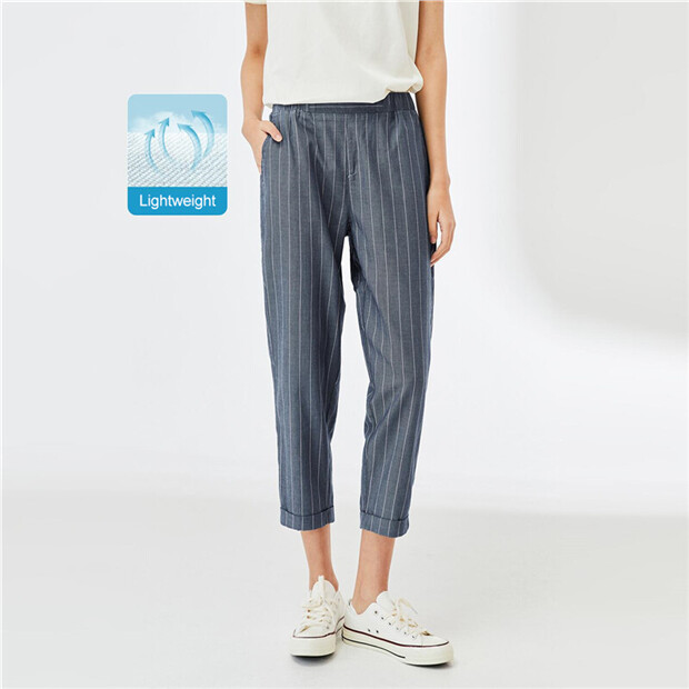 Roll-up cuff elastic waist Online denim Store pants | GIORDANO