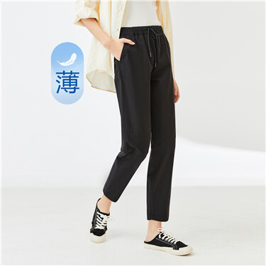 Elastic waist lightweight cotton pants