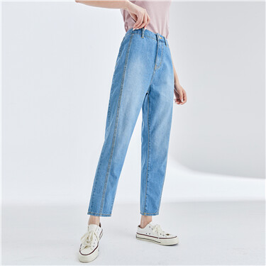 Five-pocket ankle-length jeans
