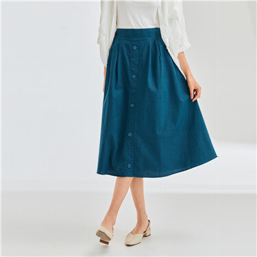 Knee length solid skirt