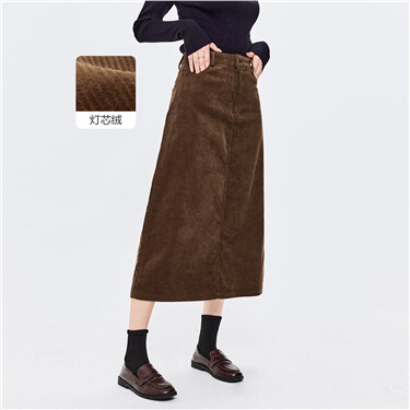 Corduroy a-line cotton skirt