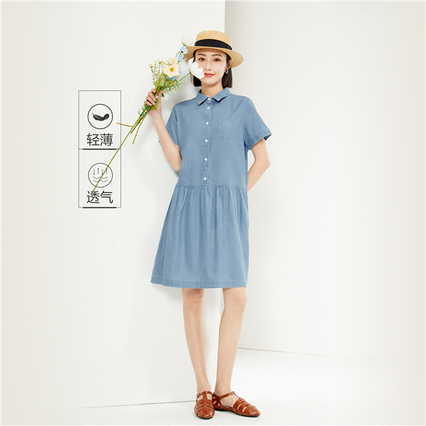white christmas dresses Marine Layer Women's Denim Midi Dress - Blue main image 0