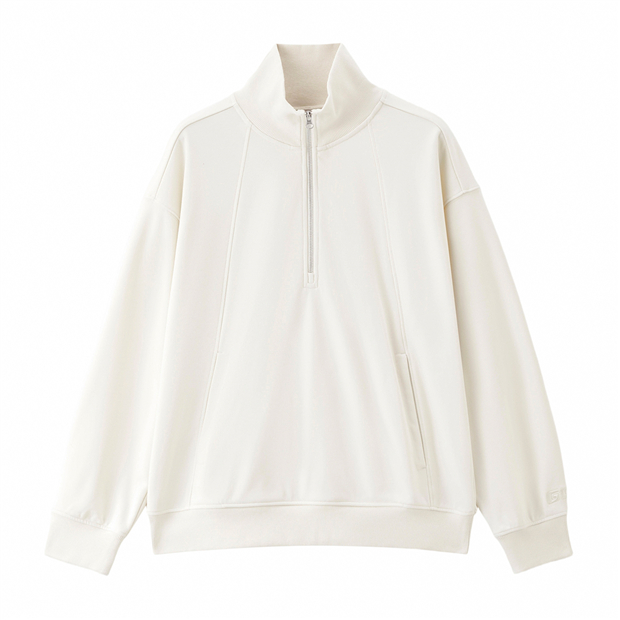 Half zip mock neck loose sweatshirt | GIORDANO Online Store