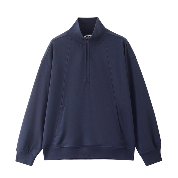 Half zip mock neck loose sweatshirt | GIORDANO Online Store