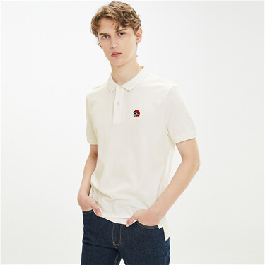 Embroidery short-sleeve polo shirt