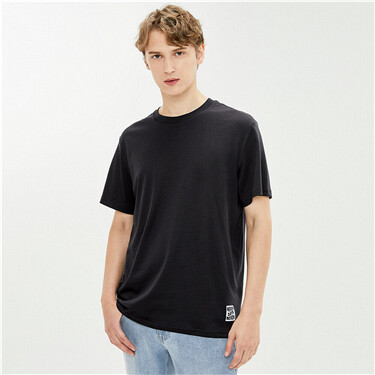 Mercerized high-elastic cotton round neck short-sleeved T-shirt