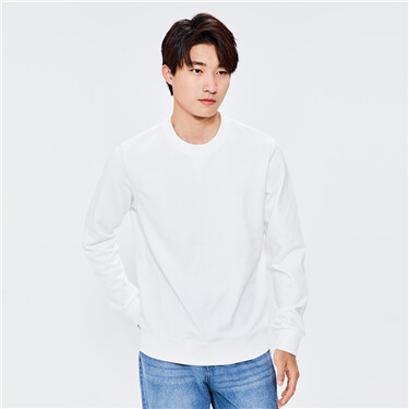 Plain color crewneck long sleeve sweatshirt