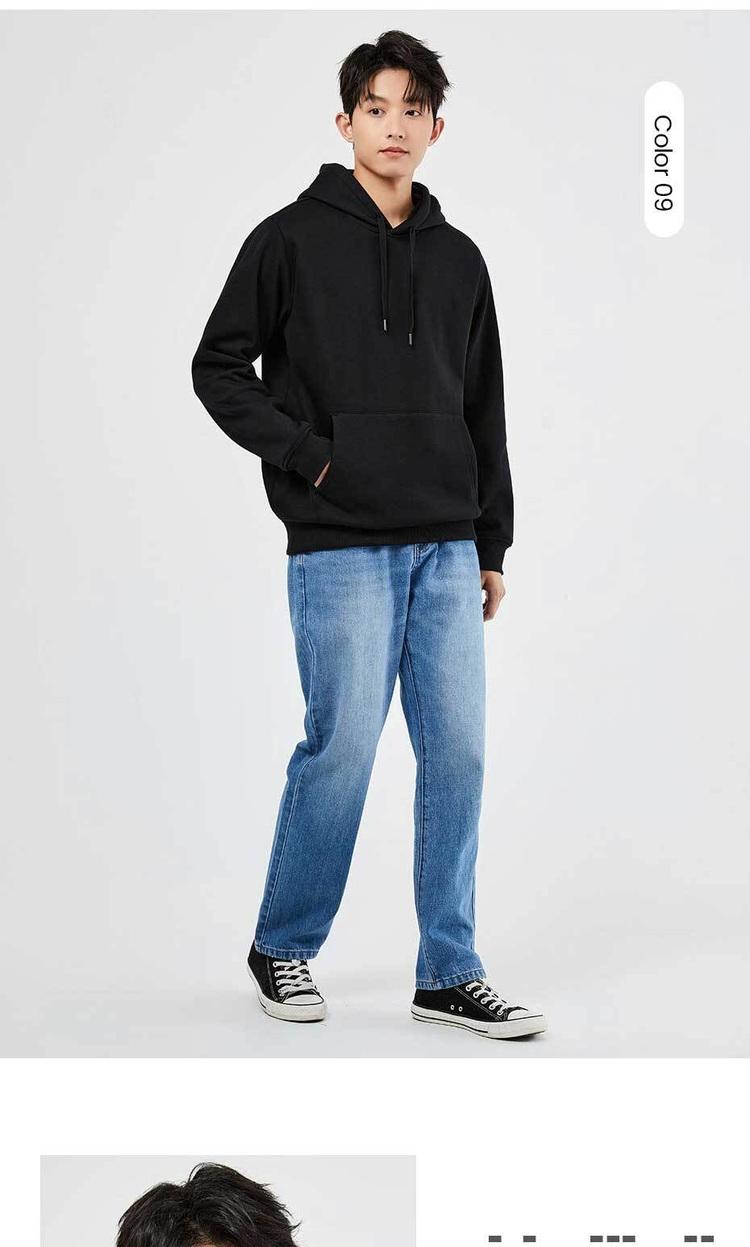 Kanga pocket fleece-lined drawstring hoodie | GIORDANO Online Store
