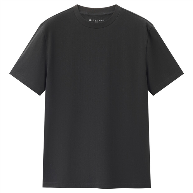 100% Cotton mock neck short sleeve tee | GIORDANO Online Store