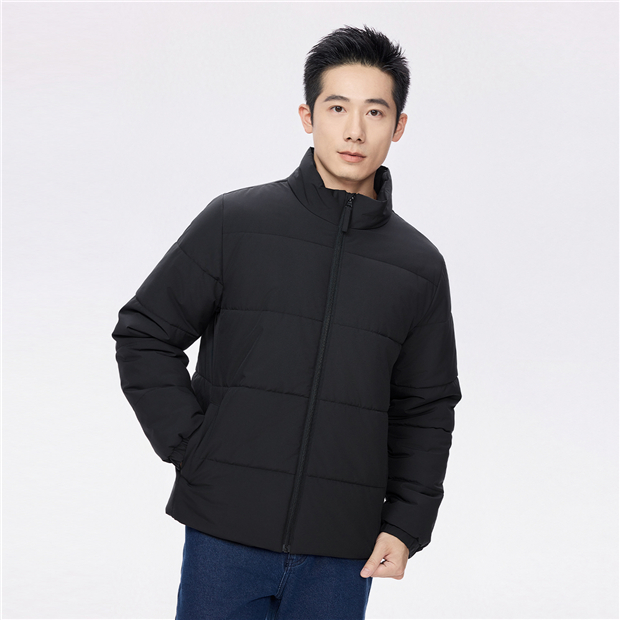 Stand collar solid color padded jacket | GIORDANO Online Store
