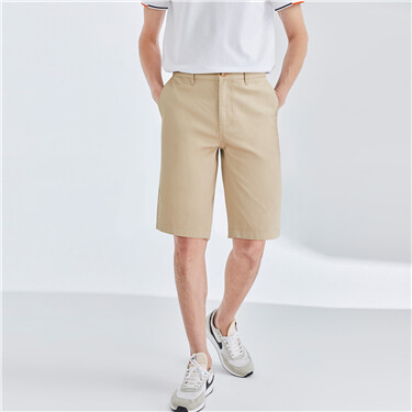 Solid color mid rise shorts