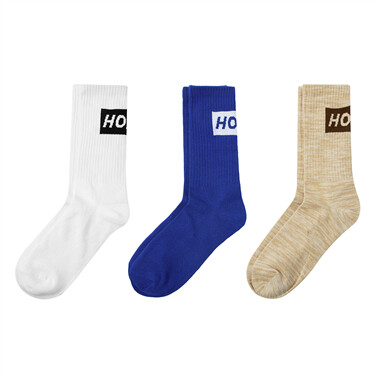 Jacquard color-blocking socks (3 pairs)