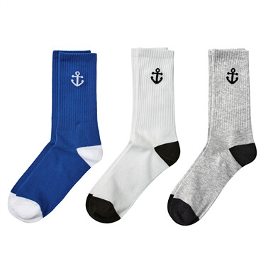 Jacquard color-blocking socks (3 pairs)