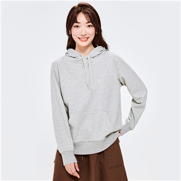 Plain color kanga pocket hoodie