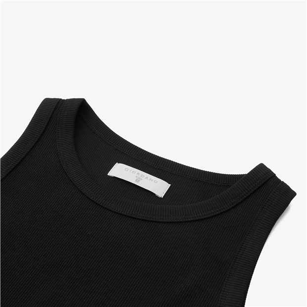 Rib slim crewneck sleeveless tank top | GIORDANO Online Store