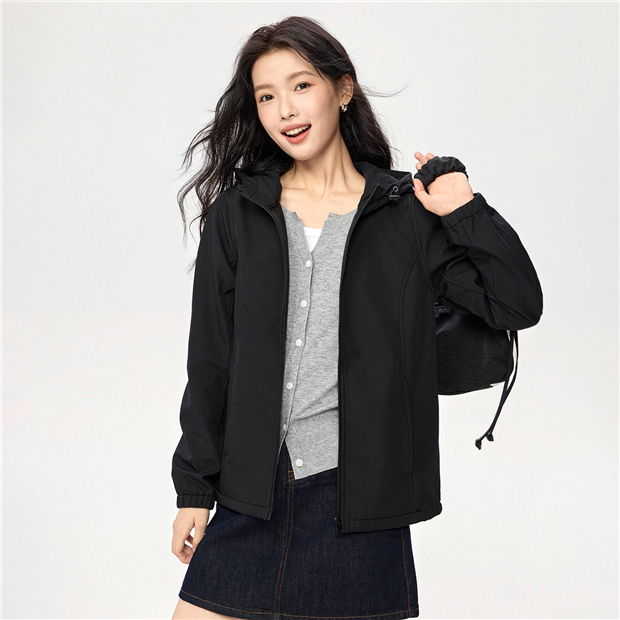 Bonded polar fleece lining hooded jacket | GIORDANO Online Store