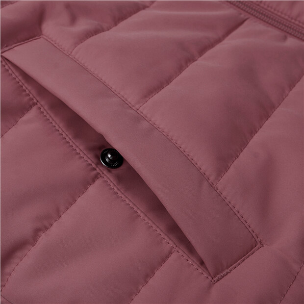 Solid color multi-pocket padded hooded jacket