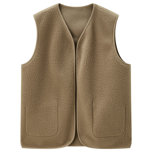 Polar fleece v-neck sleeveless vest | GIORDANO Online Store