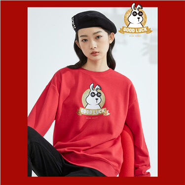 CNY rabbit print crewneck sweatshirt