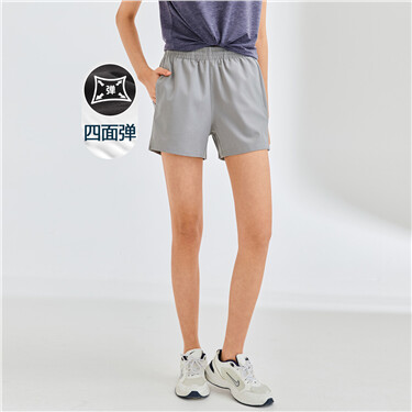 4-Way stretch elastic waist lightweight shorts