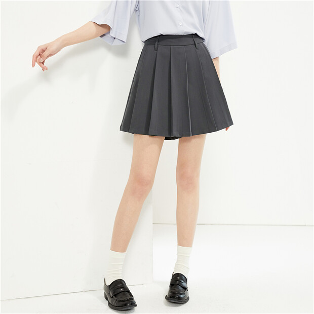 Mid rise pleated suit skorts | GIORDANO Online Store