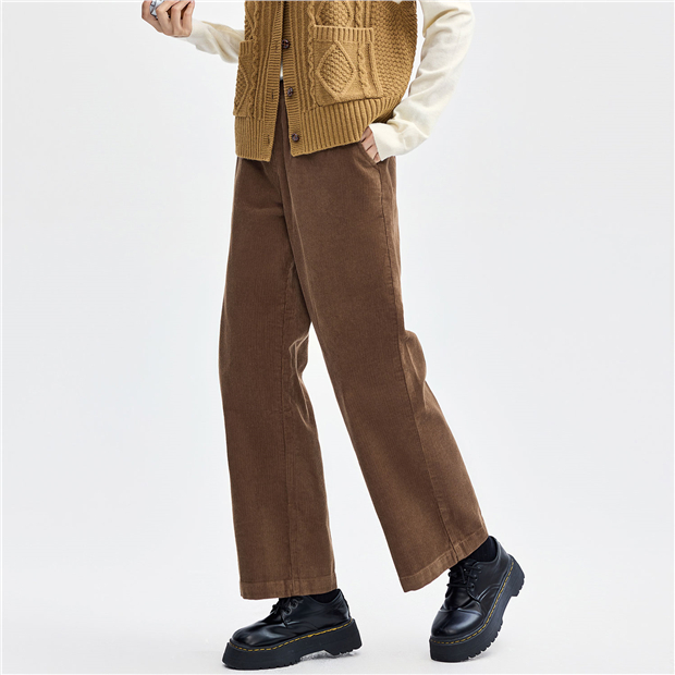 【BAON】Neton corduroy wide pants CORDUROY WIDE-LEG TROUSERS - DARK KHAKI | COS