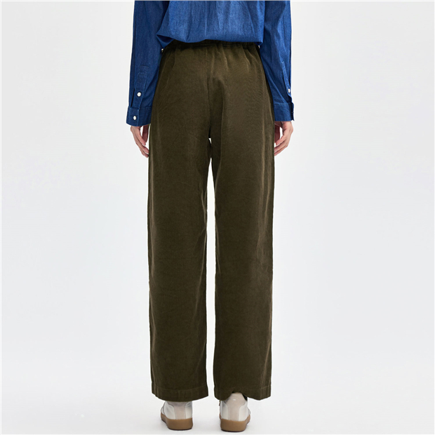 Elastic waist wide leg cotton corduroy pants | GIORDANO Elastic waist wide leg cotton corduroy pants | GIORDANO