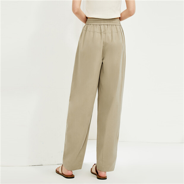 100% Cotton elastic waist loose pants | GIORDANO Online Store