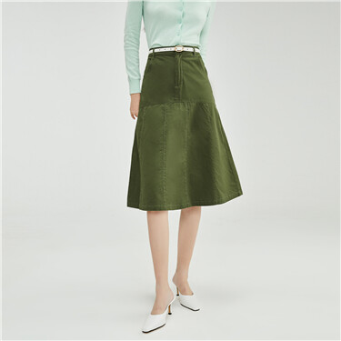 Cotton collage multi-pocket skirt